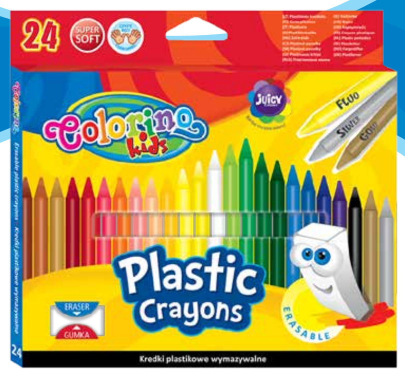 Crayons de couleur plastiques 24 pcs